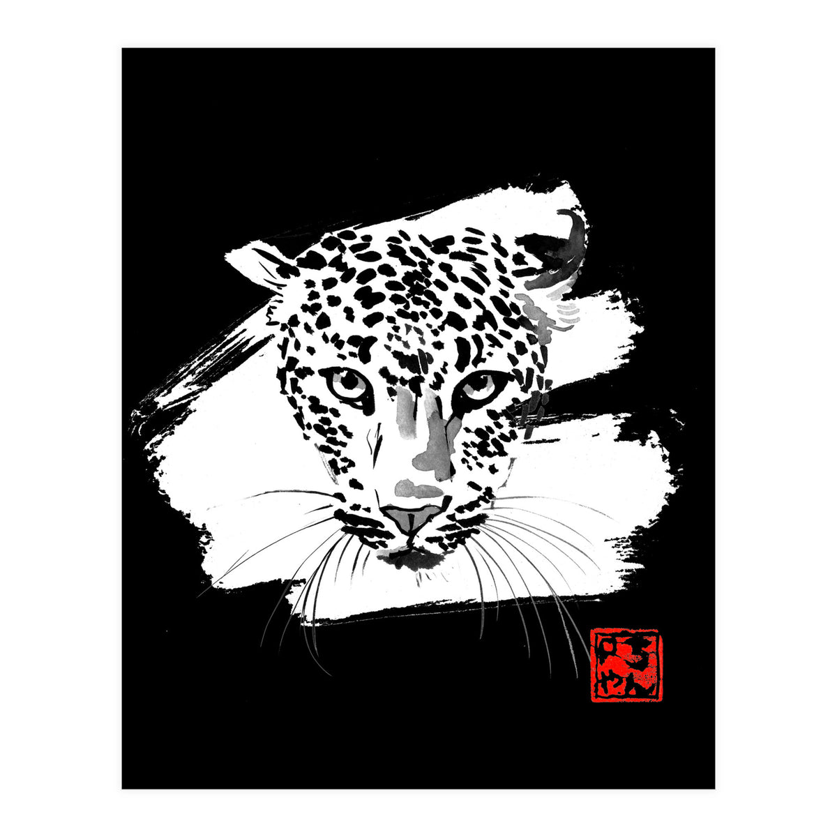 Leopard in white (Print Only)