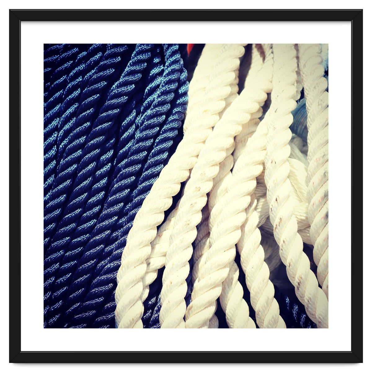 Blue and white fishing rope