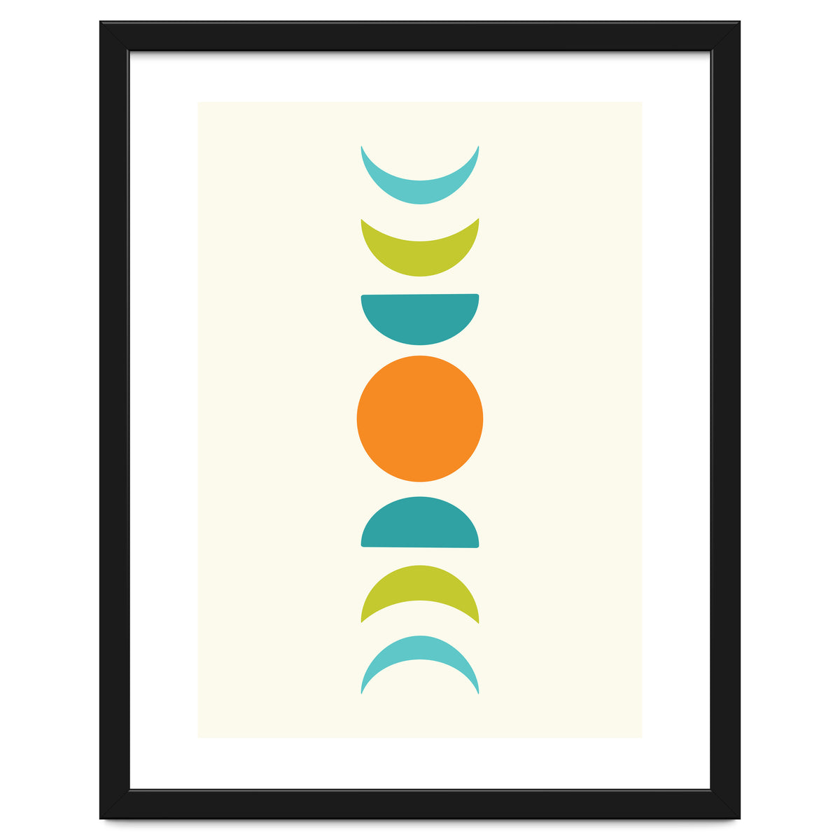 Abstract Moons Teal and Orange