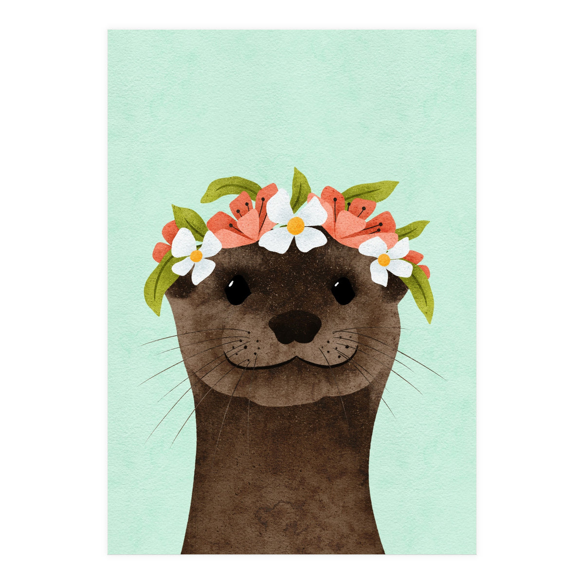Floral Otter (Print Only)