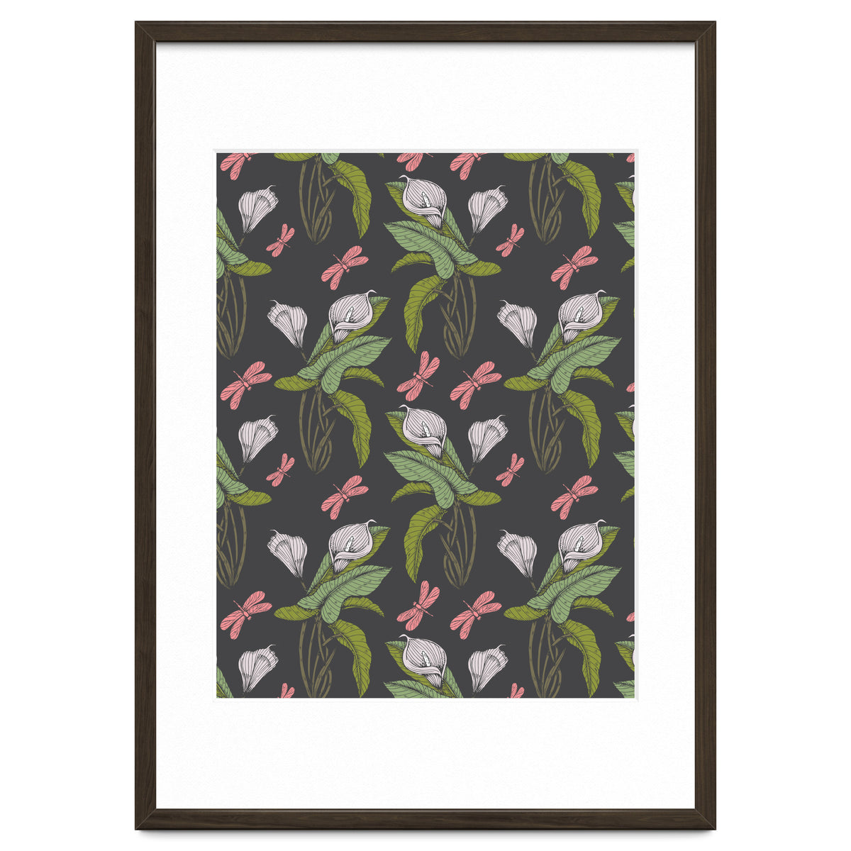 Hand drawn floral dark - 03