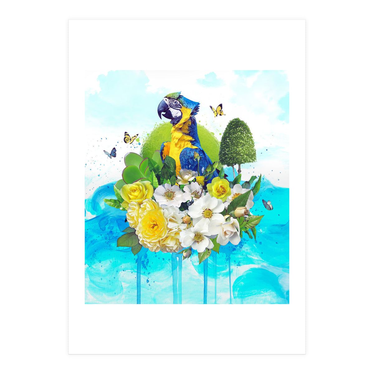 Floral Parrot  (Print Only)