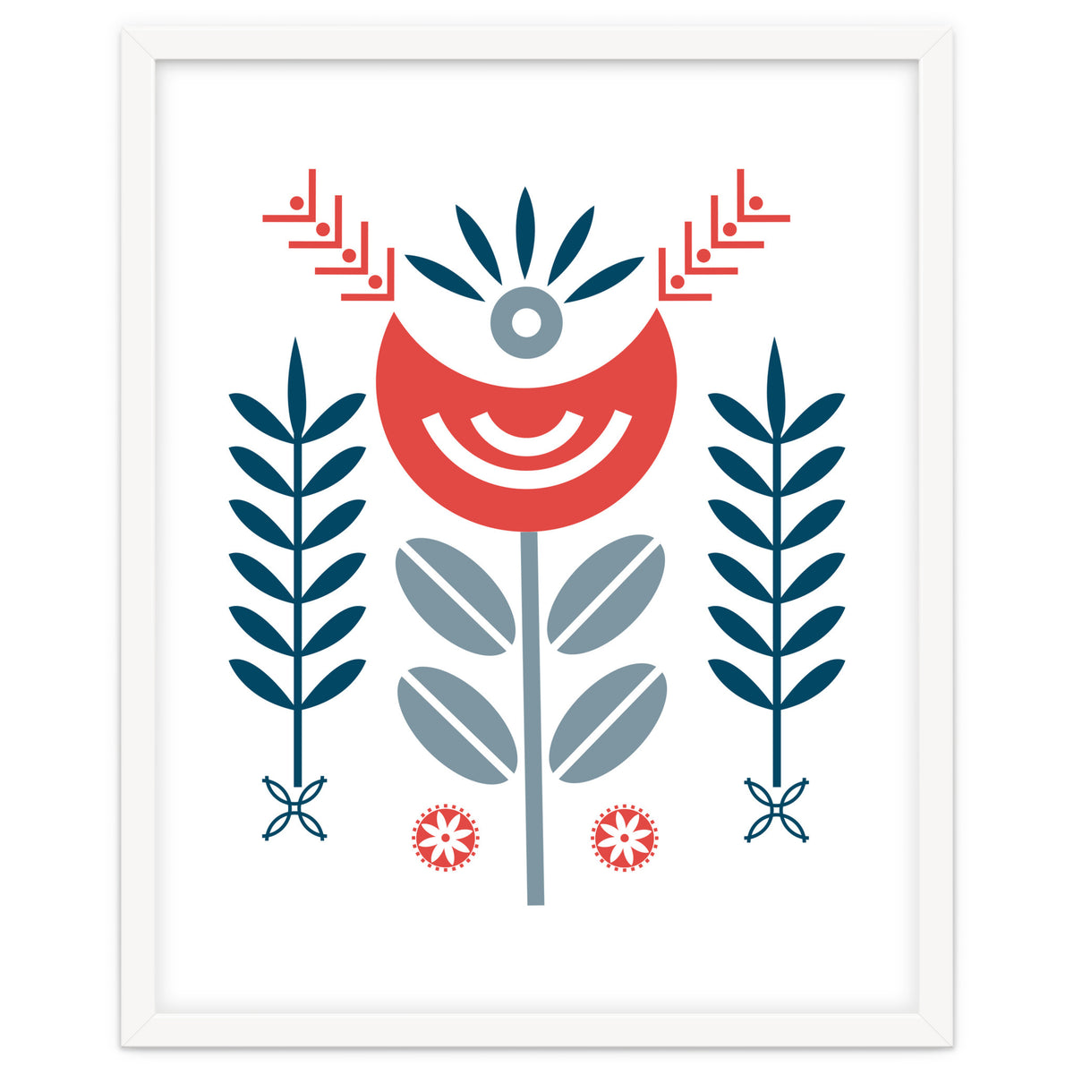 Scandi Folk Flower Pattern
