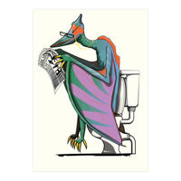 Dinosaur Pterodactyl on the Toilet, Funny Bathroom Humour (Print Only)