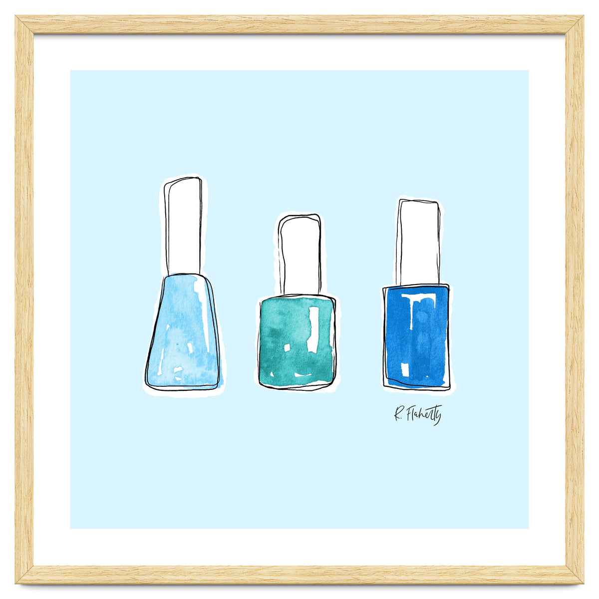 Nail Polish Watercolour | Blue