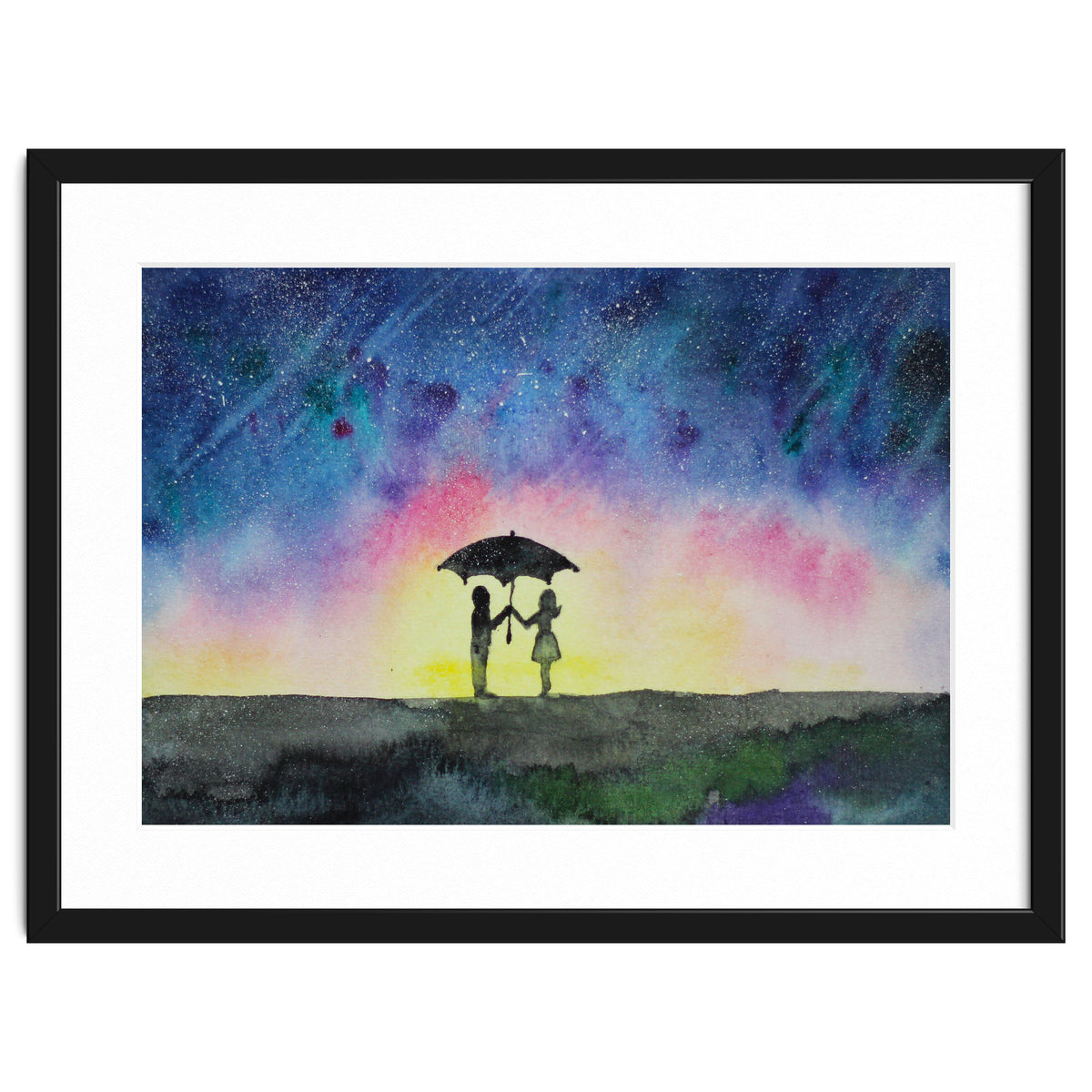 Under the star rain || watercolor