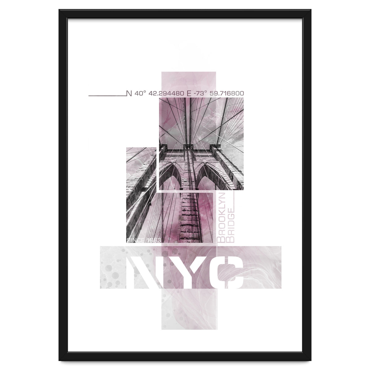 NYC Brooklyn Bridge Details | pink marble