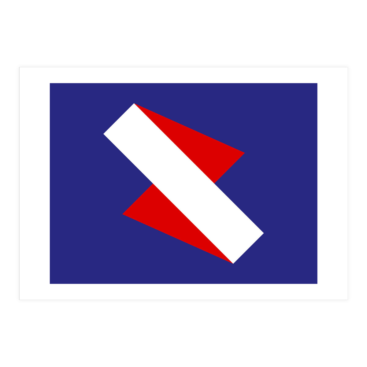 Geometric Shapes No. 68 - red & royal blue (Print Only)