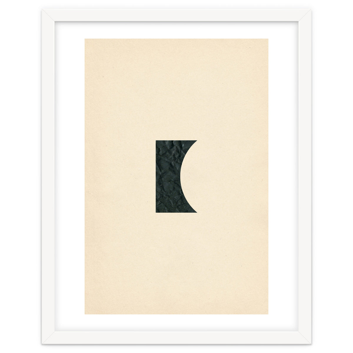 Cut black shape on beige