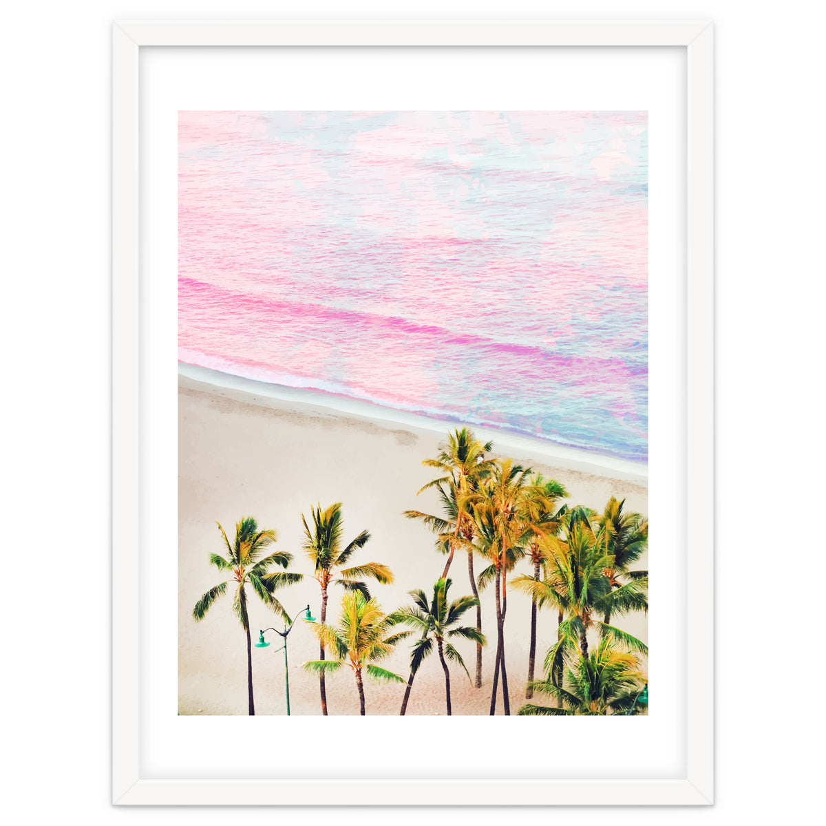 Pink Ocean | Dreamy Scenic Tropical Beach Travel | Blush Nature Sea Beach Coconut Trees