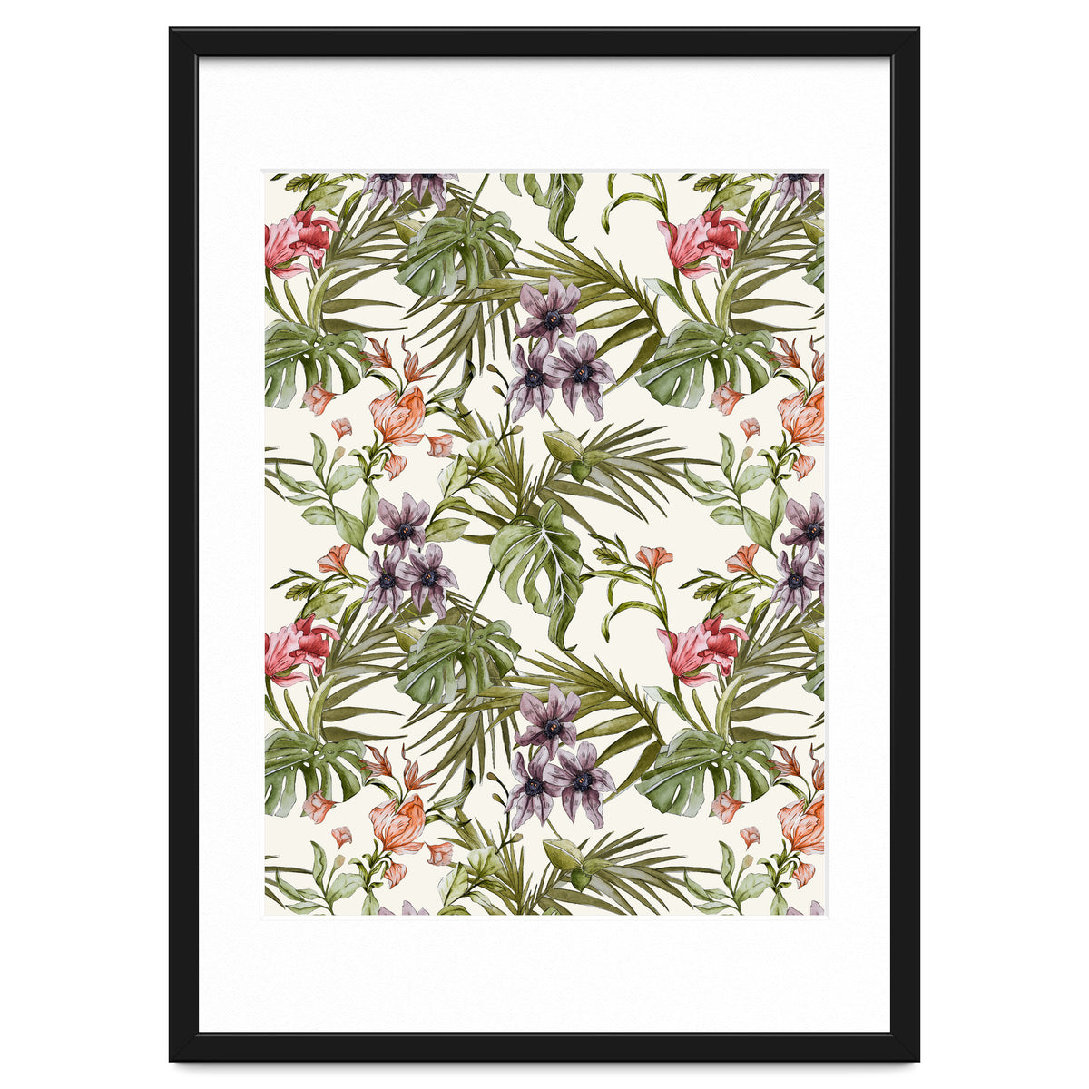 Watercolor tropical foliage
