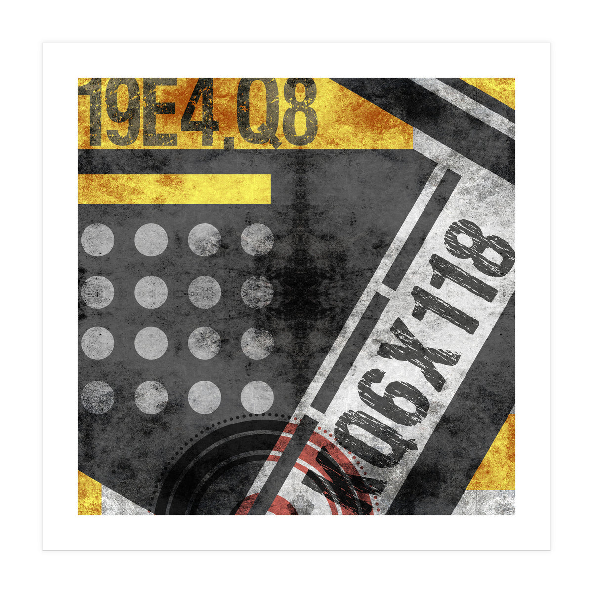 Abstract Industrial Black And Yellow (Print Only)