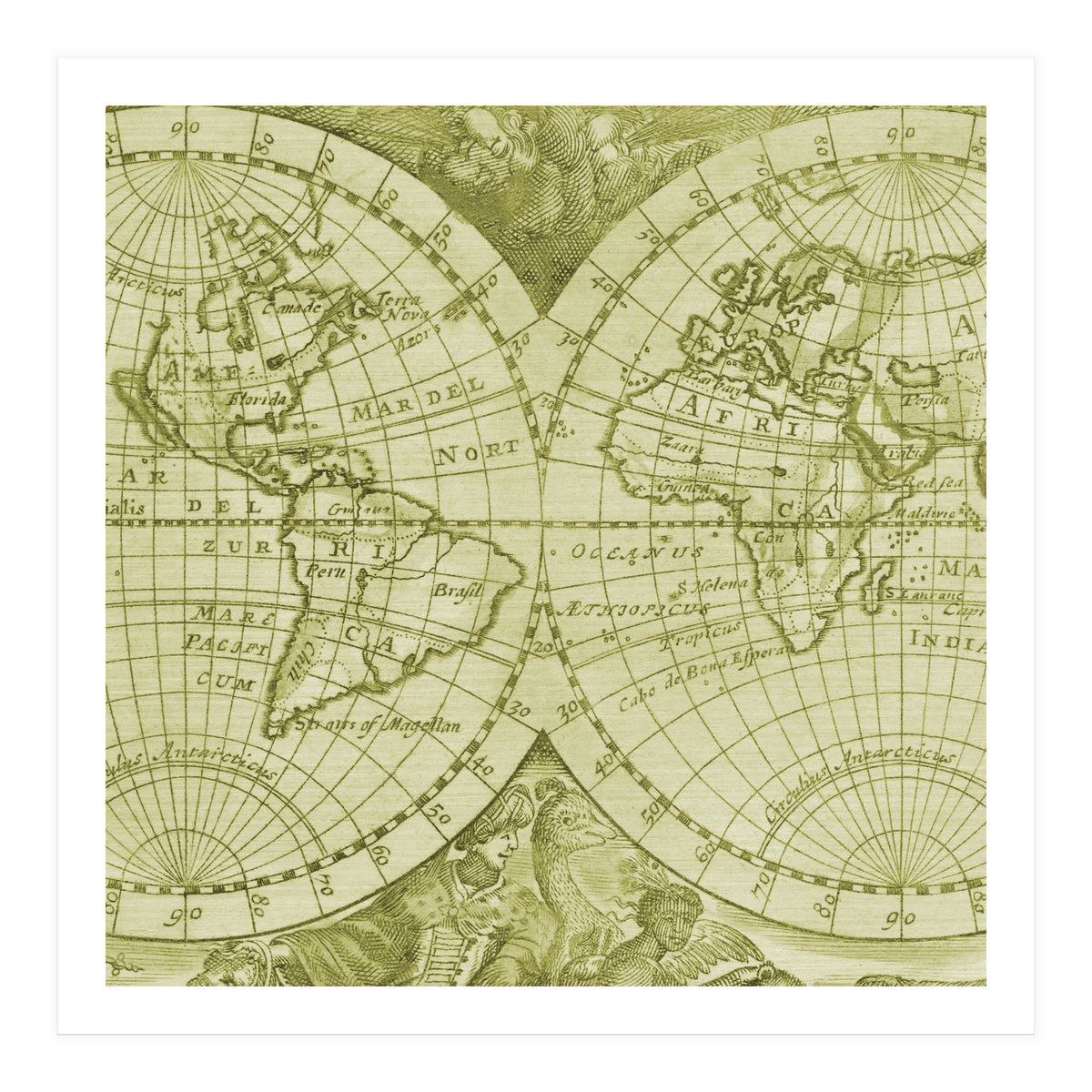 Vintage Mapa Mundi (Print Only)