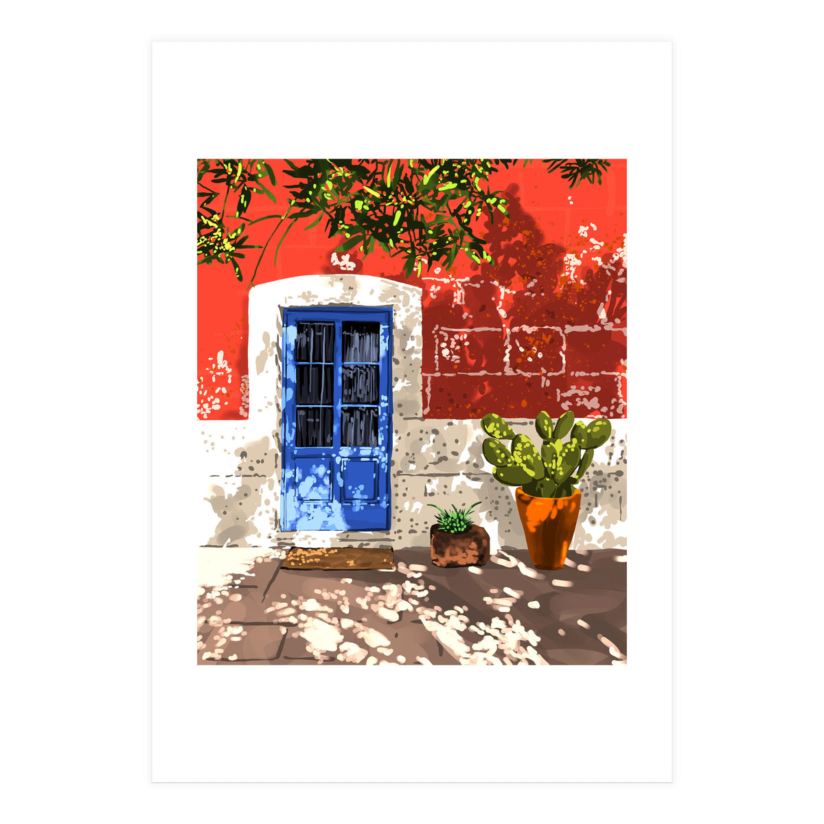 Intentful Living | Summer Architecture Travel Positivity | Optimism Good Vibes Bohemian House Door (Print Only)