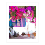 Blossom Is Just Around The Corner, Bougainvillea Tropical Greece Architecture, Botanical SummerTravel Bohemian (Print Only) thumbnail