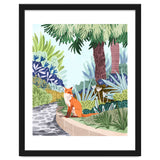 Fox in The Garden | Animals Wildlife Botanical Nature Painting | Boho Colorful Jungle Illustration thumbnail