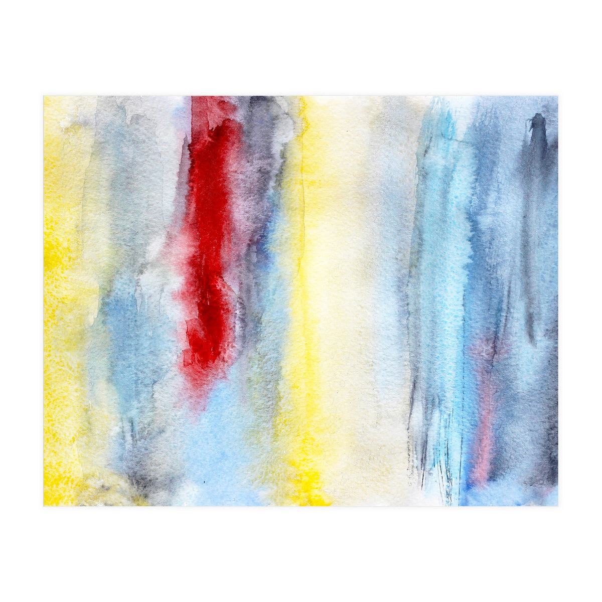 Touch of red || abstract watercolor (Print Only)