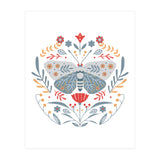 Scandinavian Folk Art: Butterfly & Flowers (Print Only) thumbnail