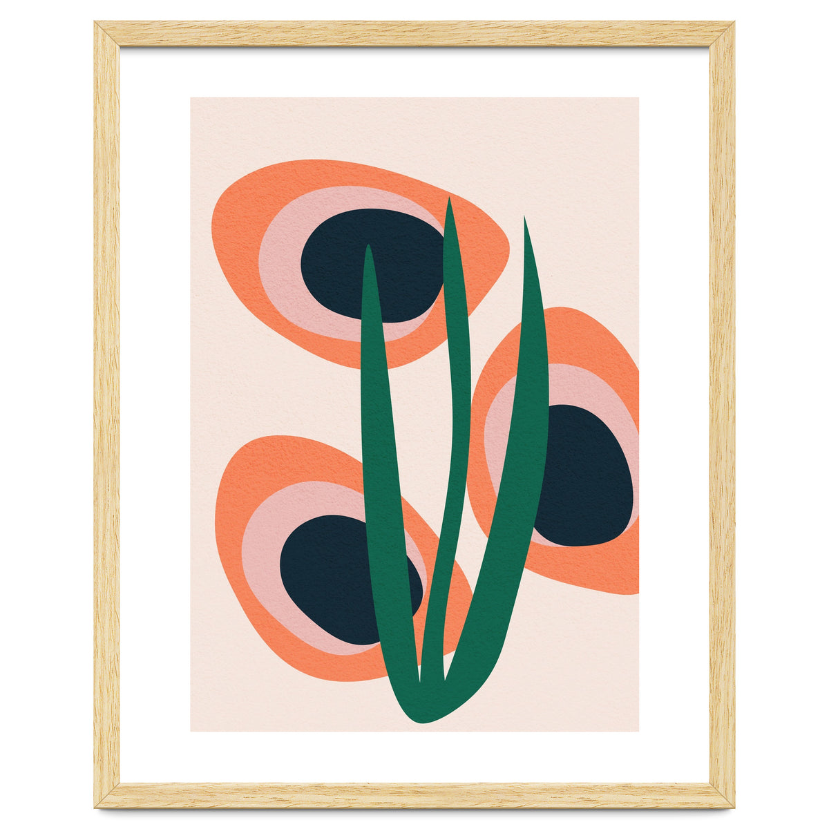 Abstract Mid Century Modern Scandinavian Leaf II