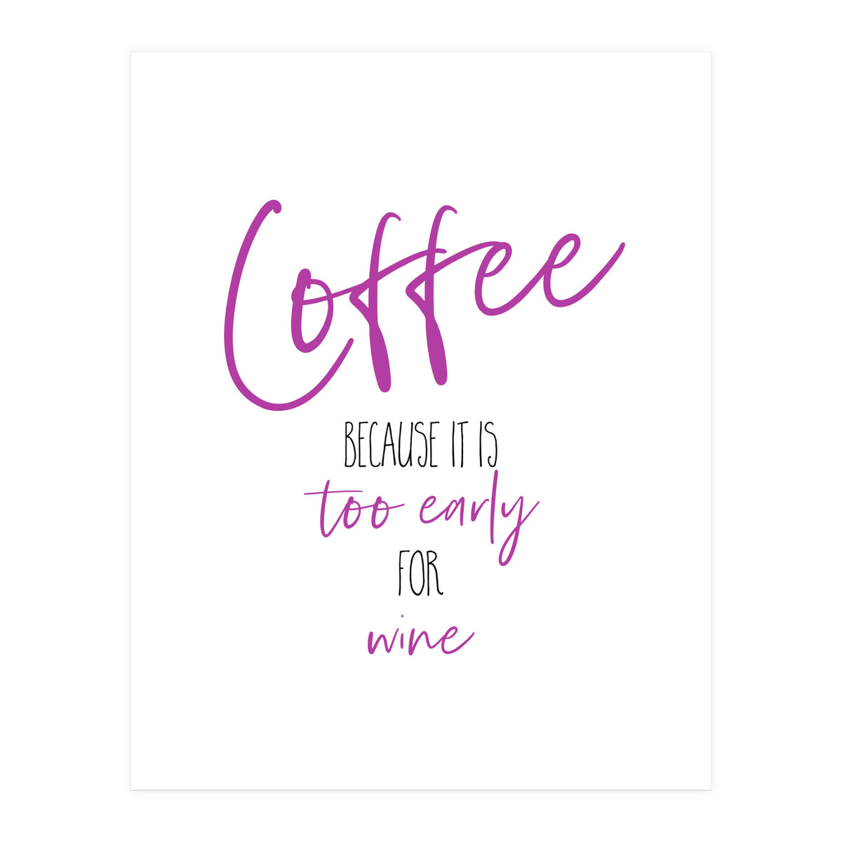 Coffee - too early for wine (Print Only)