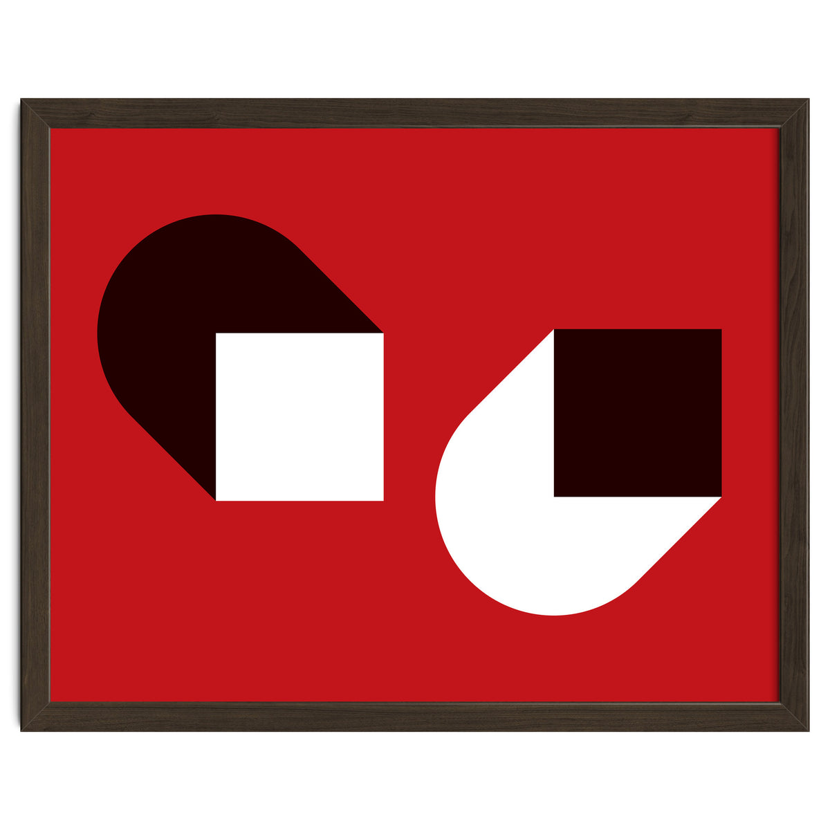 Geometric Shapes No. 38 - red, white & black