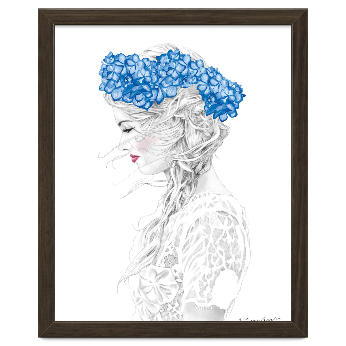 Blue Hydrangea Girl