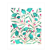 Turquoise Floral (Print Only)