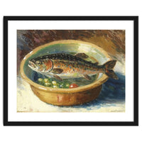 Trout in a Bowl Oil Painting