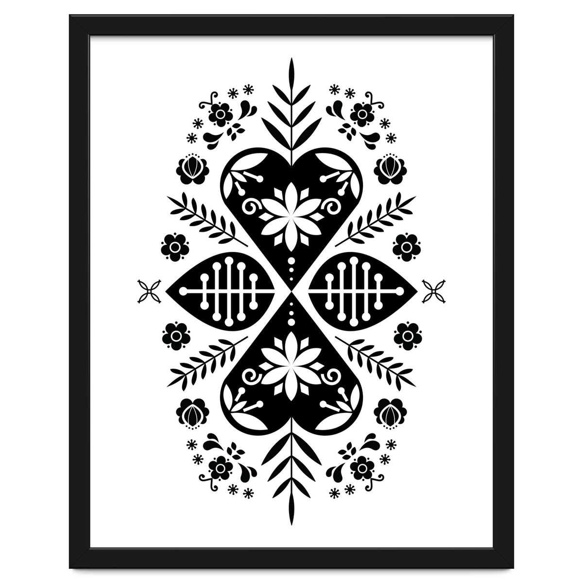 Scandinavian Folk Pattern Monochrome