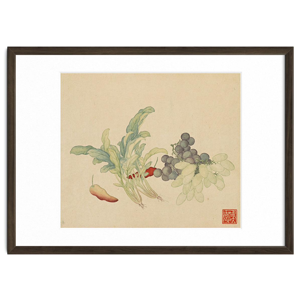 Wang Chengyu ~ Flowers And Vegetables, Vegetables, Fruits, Peppers, Millet Hot, Grapes, Spinach