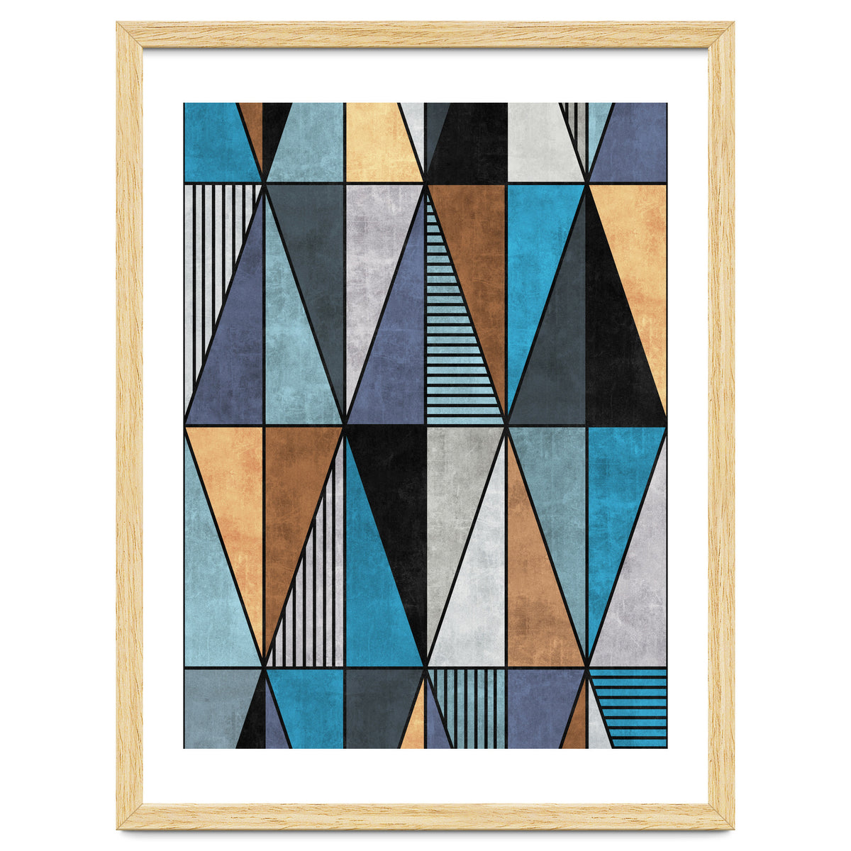 Colorful Concrete Triangles - Blue, Grey, Brown