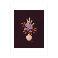 Purple Floral Vase Still Life (Print Only)