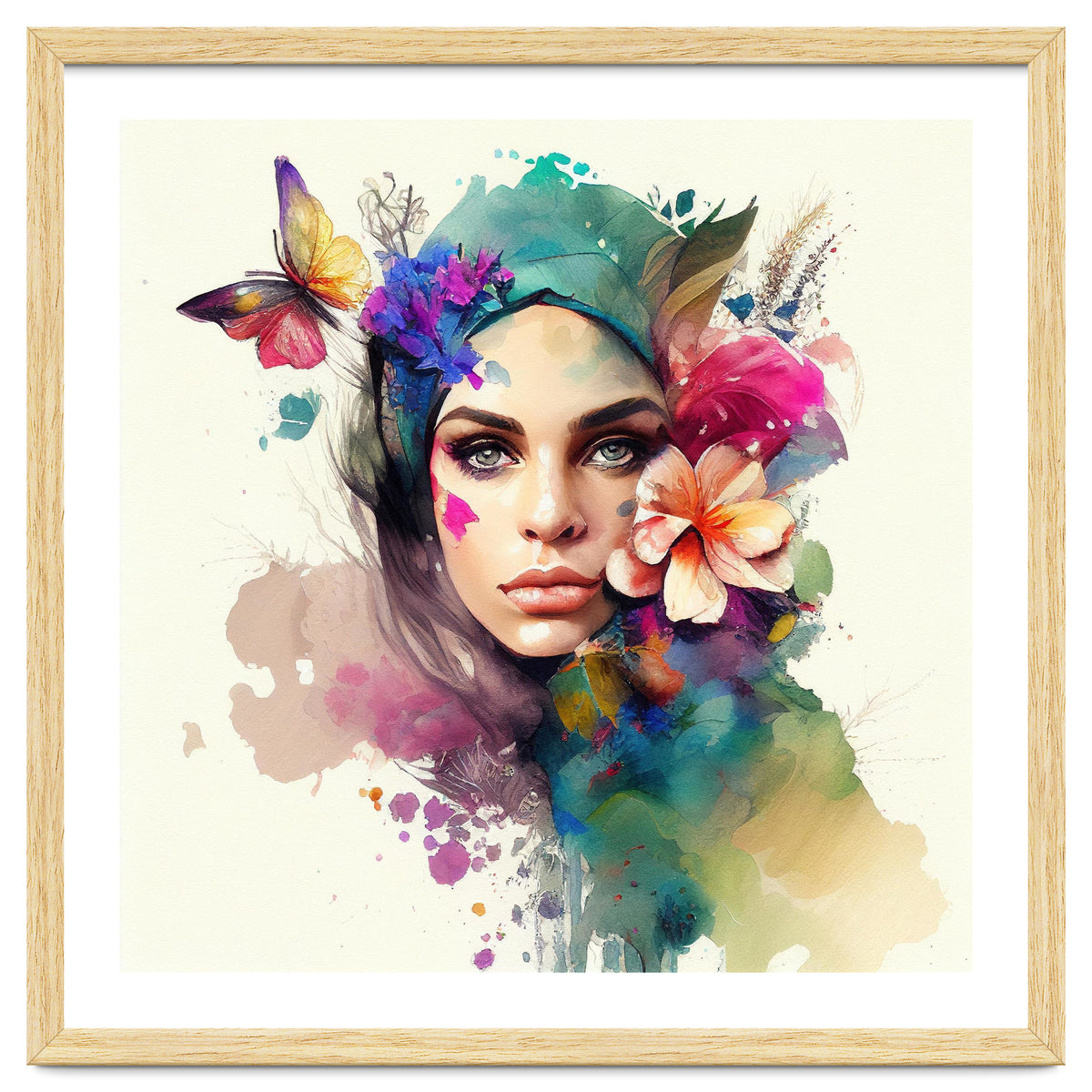 Watercolor Floral Arabian Woman #10