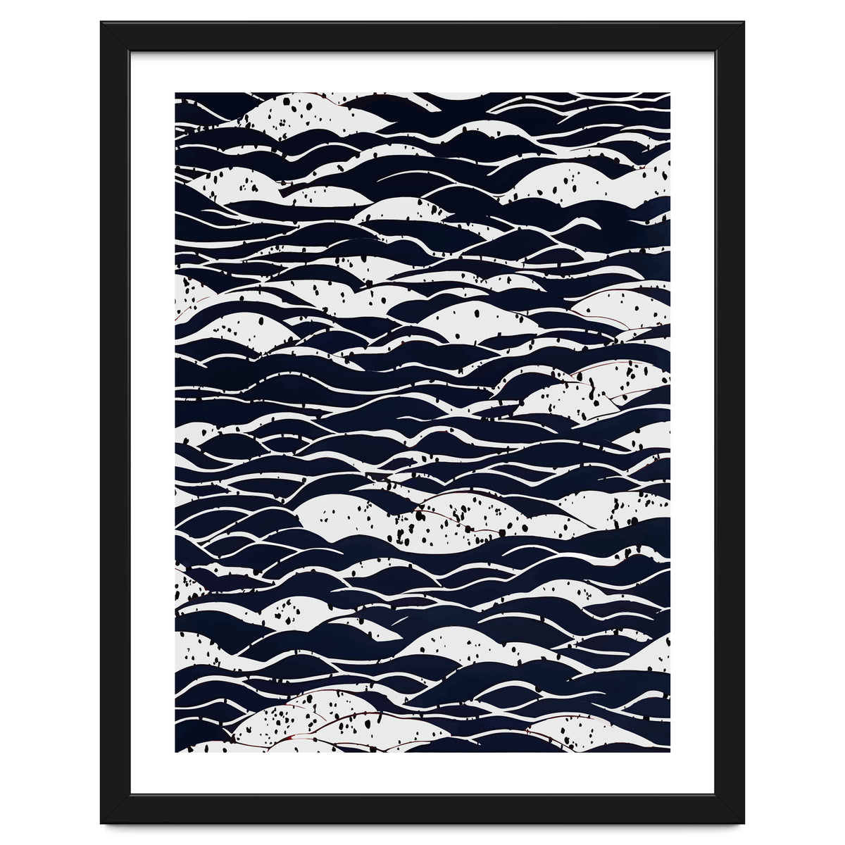 Rain, Abstract Storm Black & White, Monochromatic Line Art Sketch, Simple Eclectic Painting