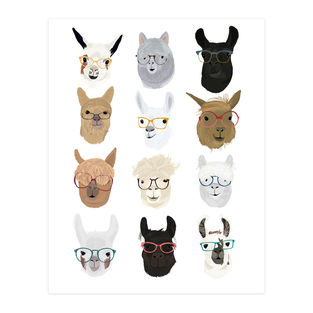 LLamas in Glasses (Print Only)