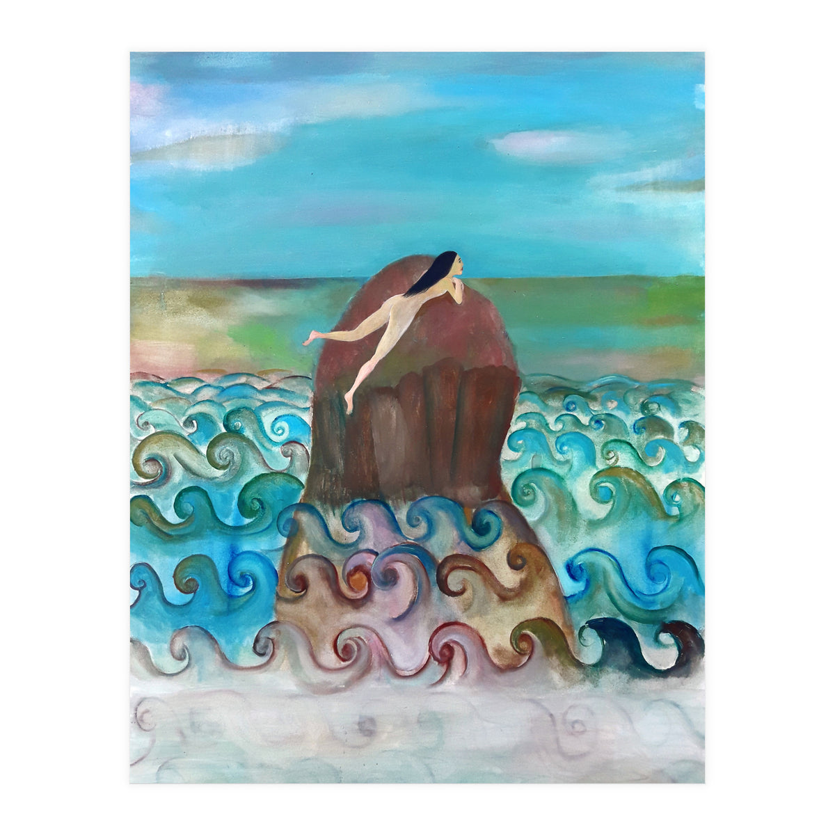 Chica Tomando Sol (Print Only)