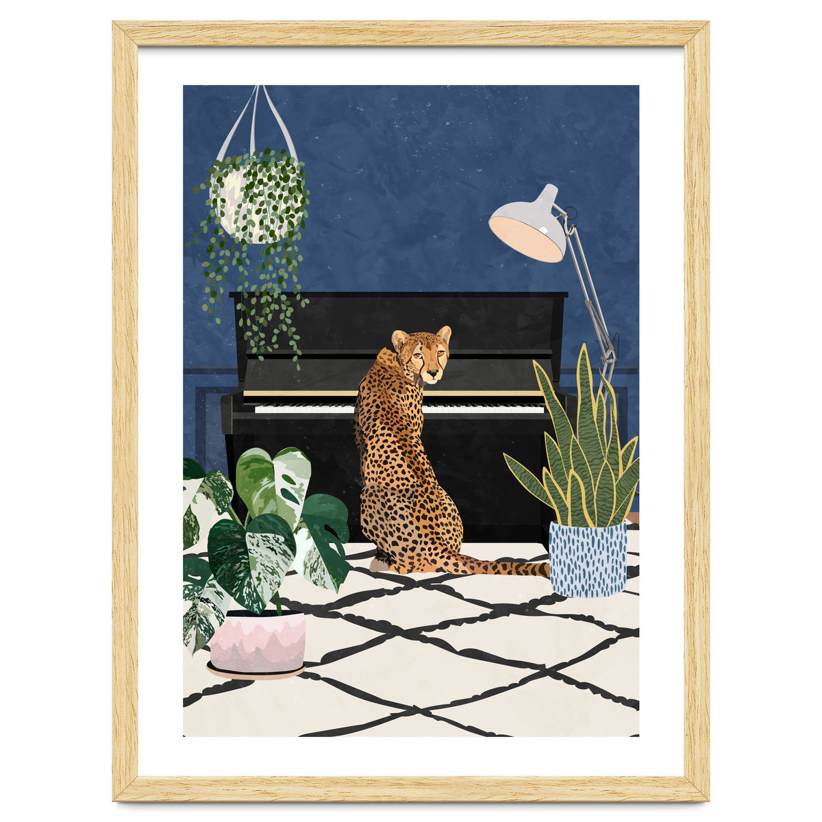 Cheetah playing the piano