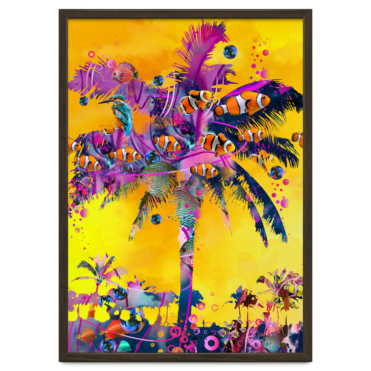 Purple Palm with Fish