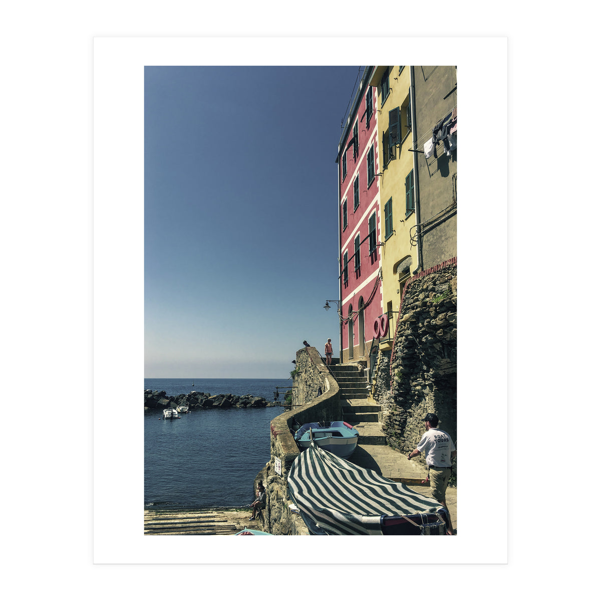 Cinque Terre Houses And Sea (Print Only)