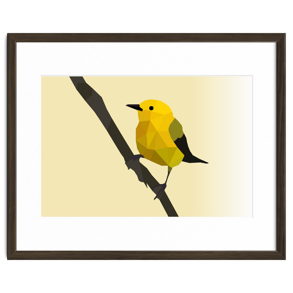 Prothonotary Warbler Low Poly Art