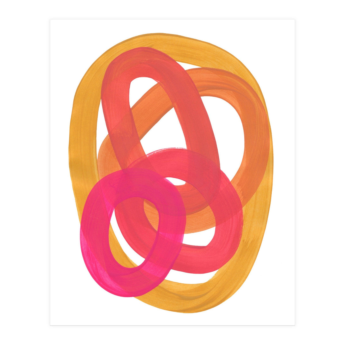 Warm Candy Colors Magenta Yellow Nesting Circles Ombre (Print Only)