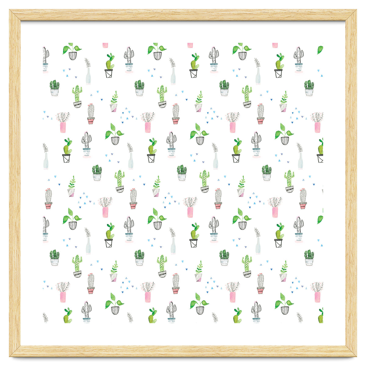 Cacti and plants pattern
