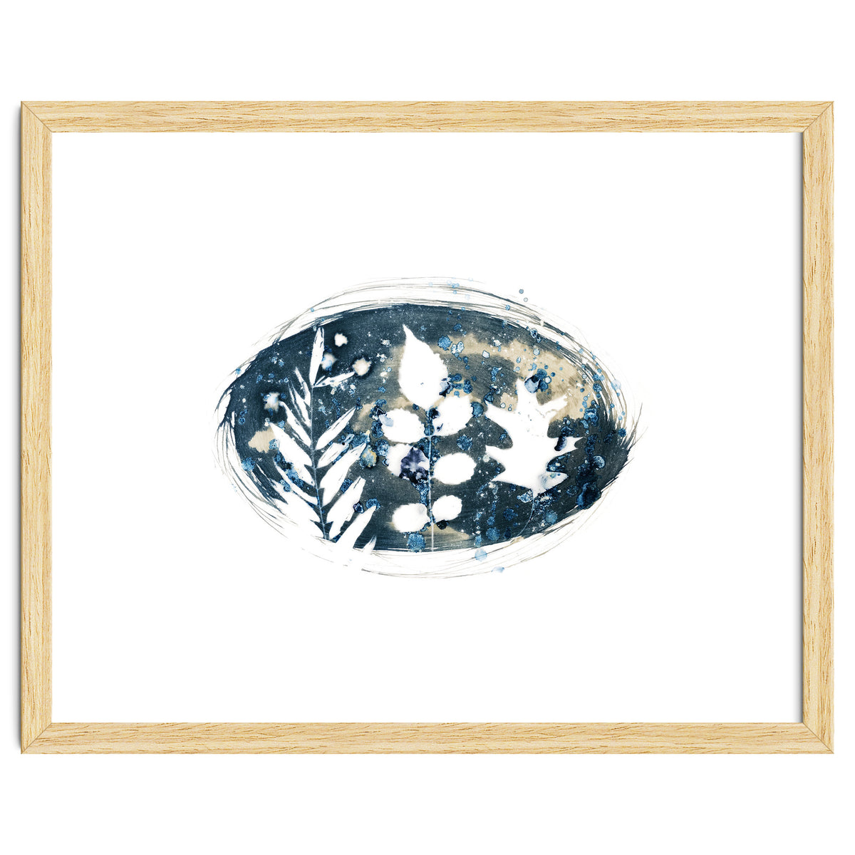 Indigo Blue Botanical Leaves No. 6