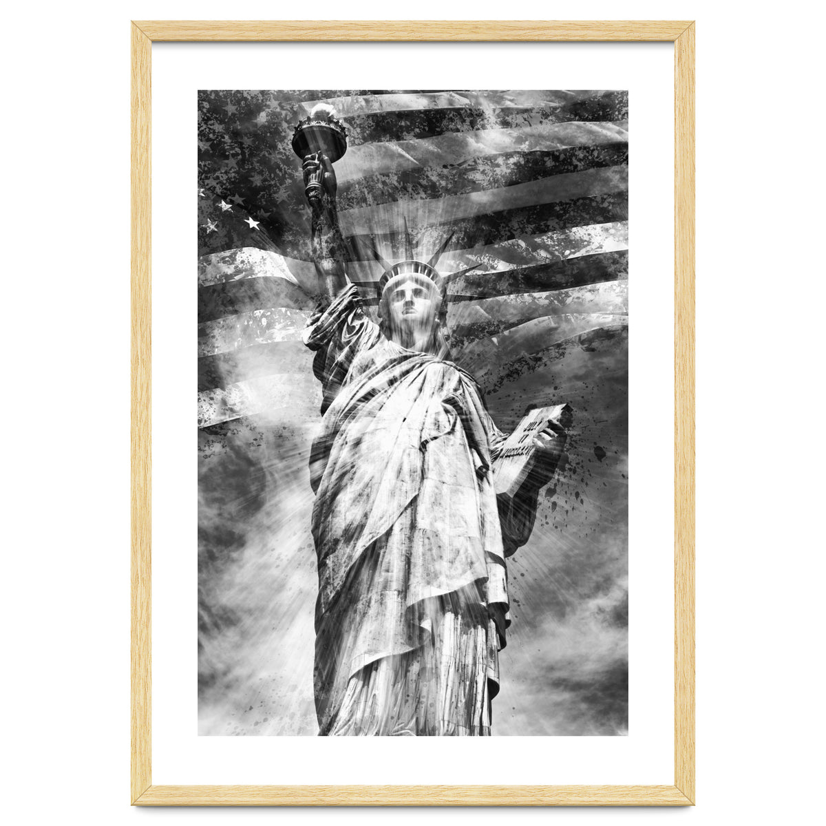 MODERN ART Statue of Liberty | Monochrome