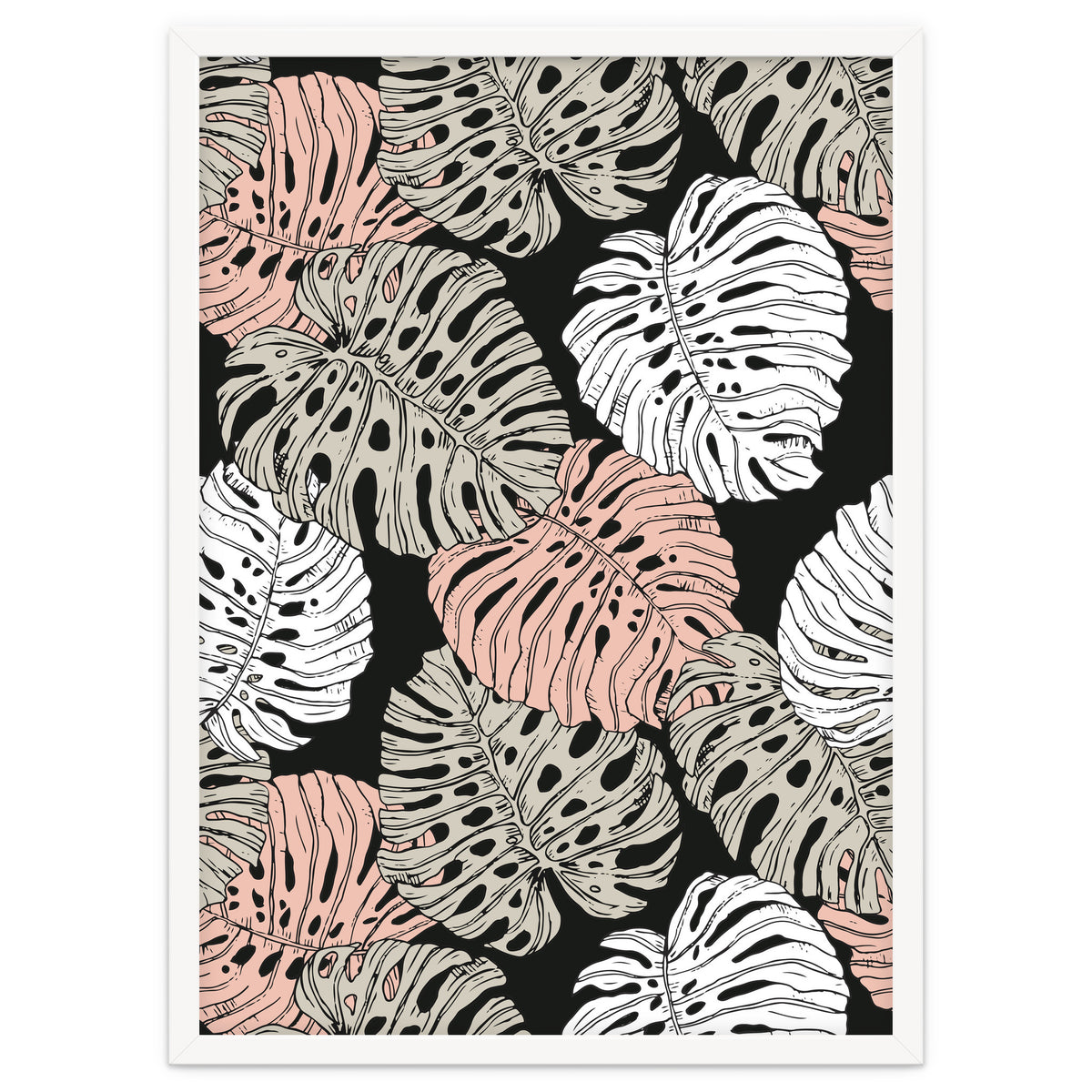 Monstera in the darkness of the jungle