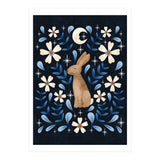 Floral Folk Art Hare (Print Only) thumbnail