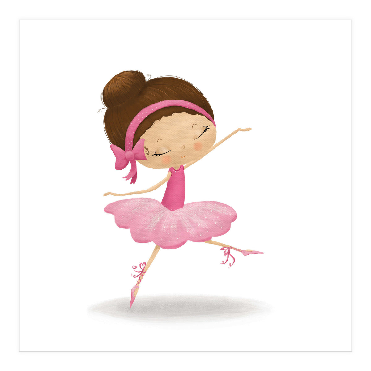 Adorable Leaping Ballerina Nursery Print (Print Only)