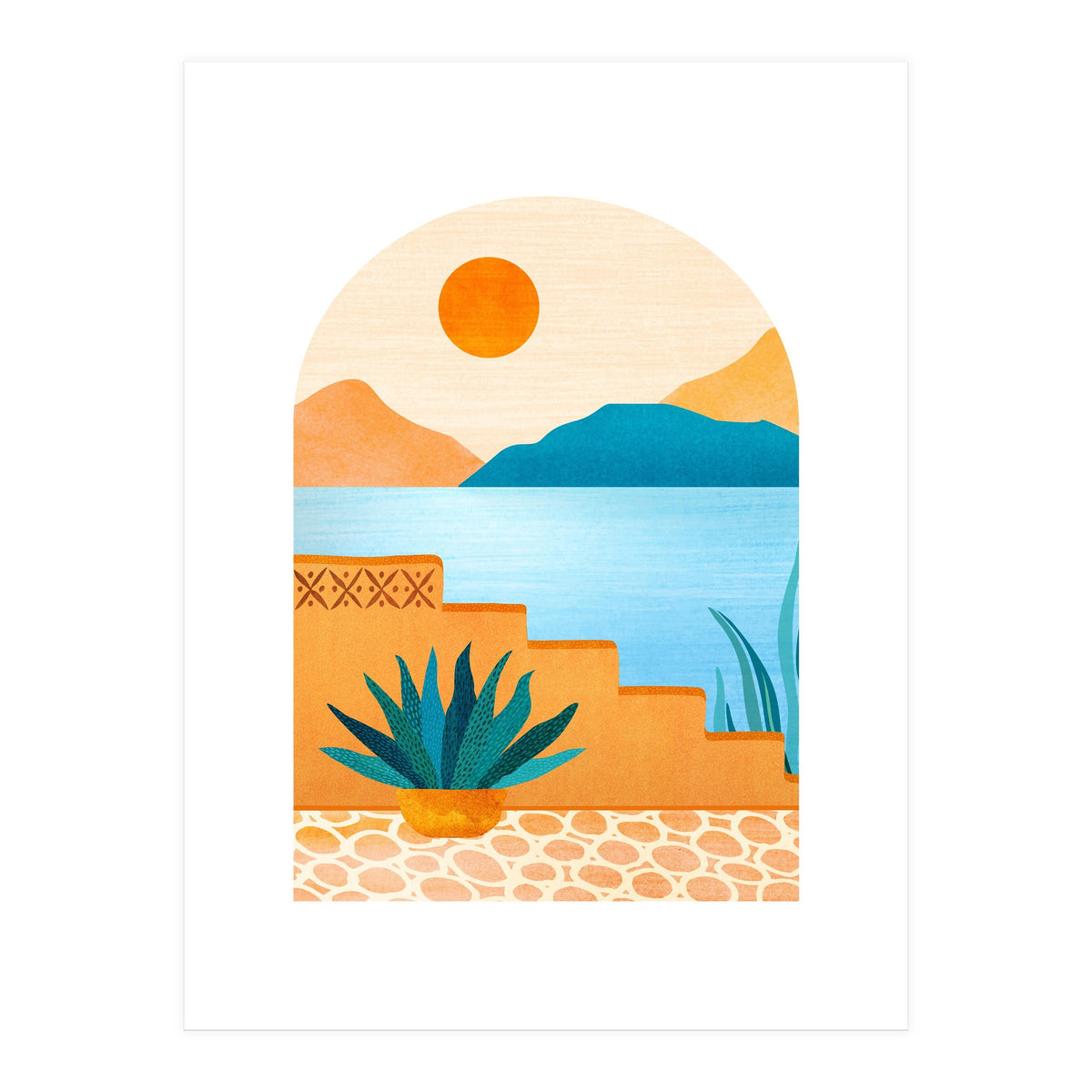 Desert Oasis Landscape (Print Only)