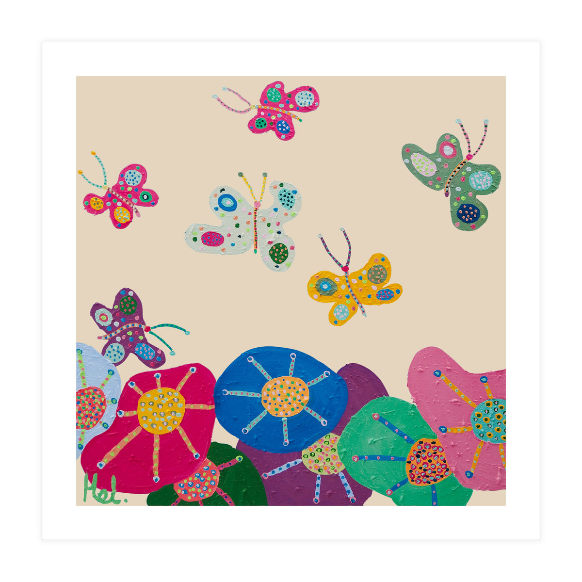 Butterflies Garden (pink) (Print Only)