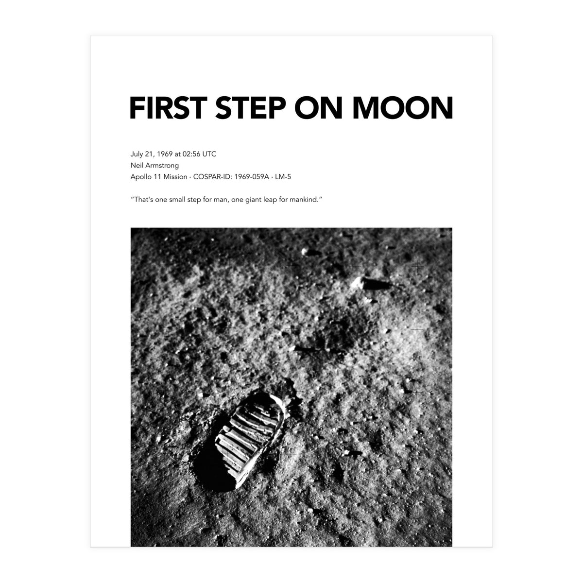 FIRST STEP ON MOON (Print Only)